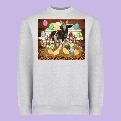 Cow And Chick Easter Heavyweight Sweatshirt Designed By Tumblerdesignbyshophia