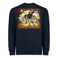 Navy cow and chick easter Heavyweight Sweatshirt - TumblerDesignByShophia