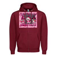 Burgundy i'm dreaming of a pink christmas Zipper Hoodie - FaDigitalArtStudio
