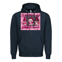 Navy i'm dreaming of a pink christmas Zipper Hoodie - FaDigitalArtStudio
