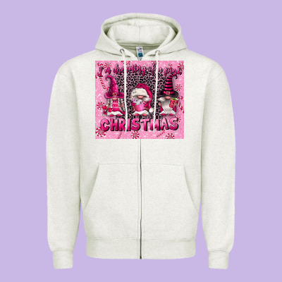 I'm Dreaming Of A Pink Christmas Zipper Hoodie Designed By Fadigitalartstudio