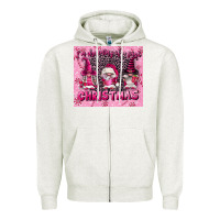 Oatmeal Heather i'm dreaming of a pink christmas Zipper Hoodie - FaDigitalArtStudio
