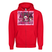 Red i'm dreaming of a pink christmas Zipper Hoodie - FaDigitalArtStudio