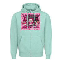Seafoam i'm dreaming of a pink christmas Zipper Hoodie - FaDigitalArtStudio