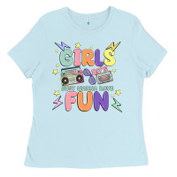 Baby Blue girls just wanna have fun Ladies Tee - MaliasSmallBusiness