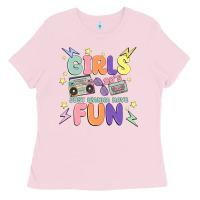 Bubblegum Pink girls just wanna have fun Ladies Tee - MaliasSmallBusiness