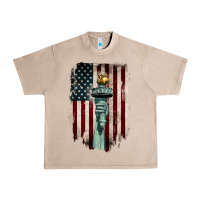 Statue Of Liberty Torch Urban Heavy Tee | Teevron