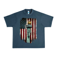 Midnight Navy statue of liberty torch Urban Heavy Tee - BarkalooDesign