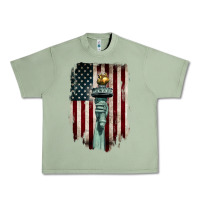 Oil Green statue of liberty torch Urban Heavy Tee - BarkalooDesign