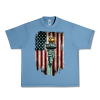 Pebble Blue statue of liberty torch Urban Heavy Tee - BarkalooDesign