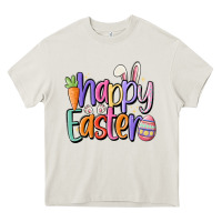 Cream happy easter Heavy Core Tee - MaliasSmallBusiness
