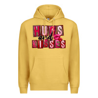 Antique Gold Hugs and kisses Valentine's Day Premium Hoodie - FaDigitalArtStudio