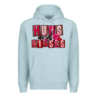 Blue Mist Hugs and kisses Valentine's Day Premium Hoodie - FaDigitalArtStudio