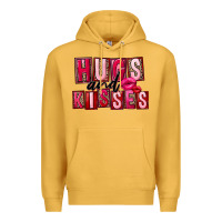 Mustard Hugs and kisses Valentine's Day Premium Hoodie - FaDigitalArtStudio