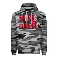 Slate Camo Hugs and kisses Valentine's Day Premium Hoodie - FaDigitalArtStudio
