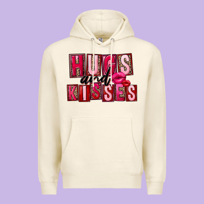 Hugs And Kisses Valentine's Day Premium Hoodie Designed By Fadigitalartstudio