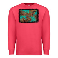 Cardinal western leopard turquoise glitter tooled leather Premium Sweatshirt - FaDigitalArtStudio