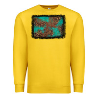 Lemon western leopard turquoise glitter tooled leather Premium Sweatshirt - FaDigitalArtStudio