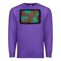 Purple western leopard turquoise glitter tooled leather Premium Sweatshirt - FaDigitalArtStudio