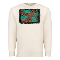 Sandshell western leopard turquoise glitter tooled leather Premium Sweatshirt - FaDigitalArtStudio