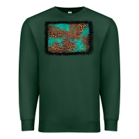 Sports Green western leopard turquoise glitter tooled leather Premium Sweatshirt - FaDigitalArtStudio