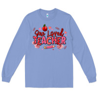 Colony Blue one loved teacher afro messy bun Long Sleeve Tee - texasbilliewilder
