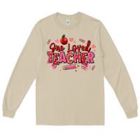 Mushroom one loved teacher afro messy bun Long Sleeve Tee - texasbilliewilder