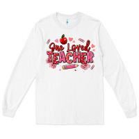 White one loved teacher afro messy bun Long Sleeve Tee - texasbilliewilder