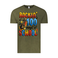Vintage Olive rockin' 100 days of school Vintage Tee - Artiststas