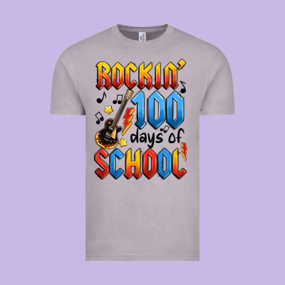 Rockin' 100 Days Of School Vintage Tee Designed By Artiststas