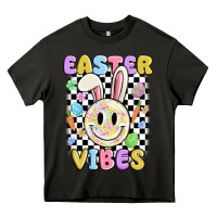 Asphalt easter vibes smiley face Heavy Core Tee - MaliasSmallBusiness
