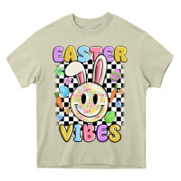 Mossy easter vibes smiley face Heavy Core Tee - MaliasSmallBusiness
