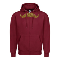 Burgundy moustache fa element Zipper Hoodie - FaDigitalArtStudio