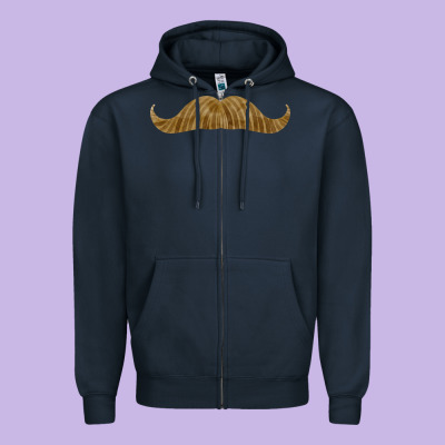 Moustache Fa Element Zipper Hoodie Designed By Fadigitalartstudio
