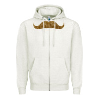 Oatmeal Heather moustache fa element Zipper Hoodie - FaDigitalArtStudio