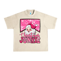 Pink Christmas Junkie Santa Claus Urban Heavy Tee | Teevron