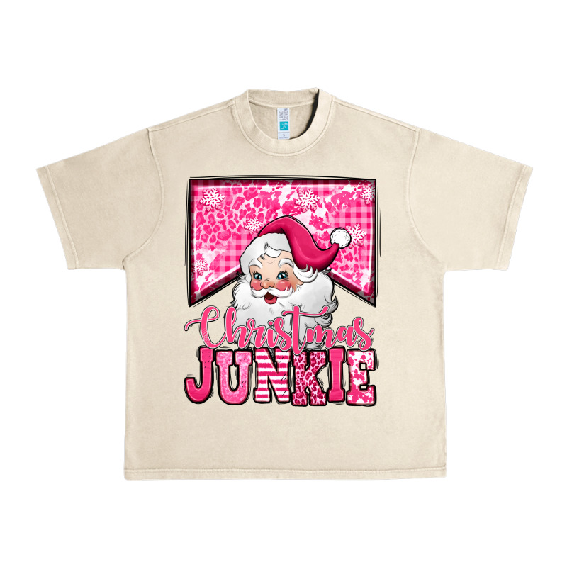 Pink Christmas Junkie Santa Claus Urban Heavy Tee by Jasminsmagicworld | Teevron