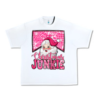 White pink Christmas junkie Santa Claus Urban Heavy Tee - Jasminsmagicworld