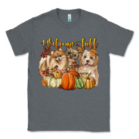 Charcoal Heather welcome fall with dogs Classic Tee - LillyAllenDesigns