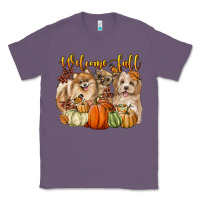 Lavender welcome fall with dogs Classic Tee - LillyAllenDesigns