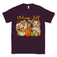 Plum welcome fall with dogs Classic Tee - LillyAllenDesigns
