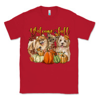 Red welcome fall with dogs Classic Tee - LillyAllenDesigns