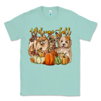 Seafoam welcome fall with dogs Classic Tee - LillyAllenDesigns