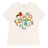 Bone maestra teacher heart doodle Ladies Tee - MaliasSmallBusiness