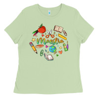 Matcha maestra teacher heart doodle Ladies Tee - MaliasSmallBusiness