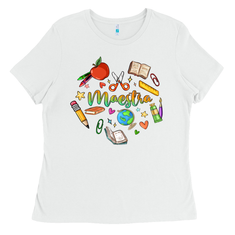 Maestra Teacher Heart Doodle Ladies Tee by MaliasSmallBusiness | Teevron