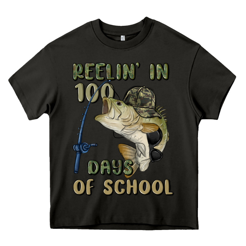 Reelin' In 100 Days Of School Heavy Core Tee by MaliasSmallBusiness | Teevron