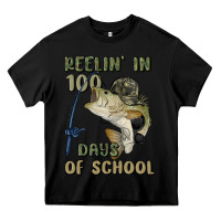 Black reelin' in 100 days of school Heavy Core Tee - MaliasSmallBusiness