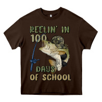 Chocolate Brown reelin' in 100 days of school Heavy Core Tee - MaliasSmallBusiness