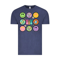 Vintage Denim easter day smiley faces Vintage Tee - Artiststas